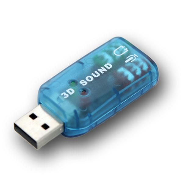 USB Sound Card Virtual 5.1 - Blue