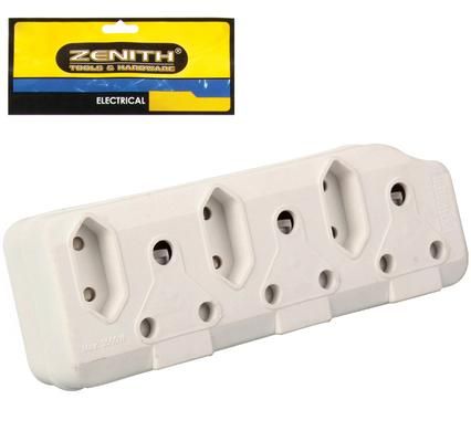 Bulk Pack 4x Zenith Plug Adaptor 3x16amp 3x5amp