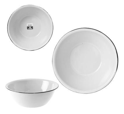 Bulk Pack x12 Enamel Mixing Cash Bowl - White (16cm)