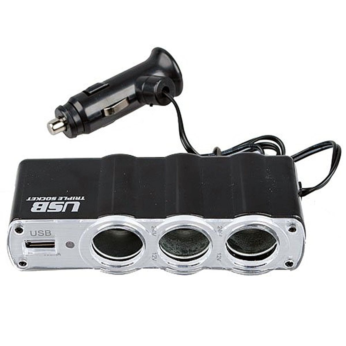 In-Car USB+Triple Socket Charger Adapter/Car Charger
