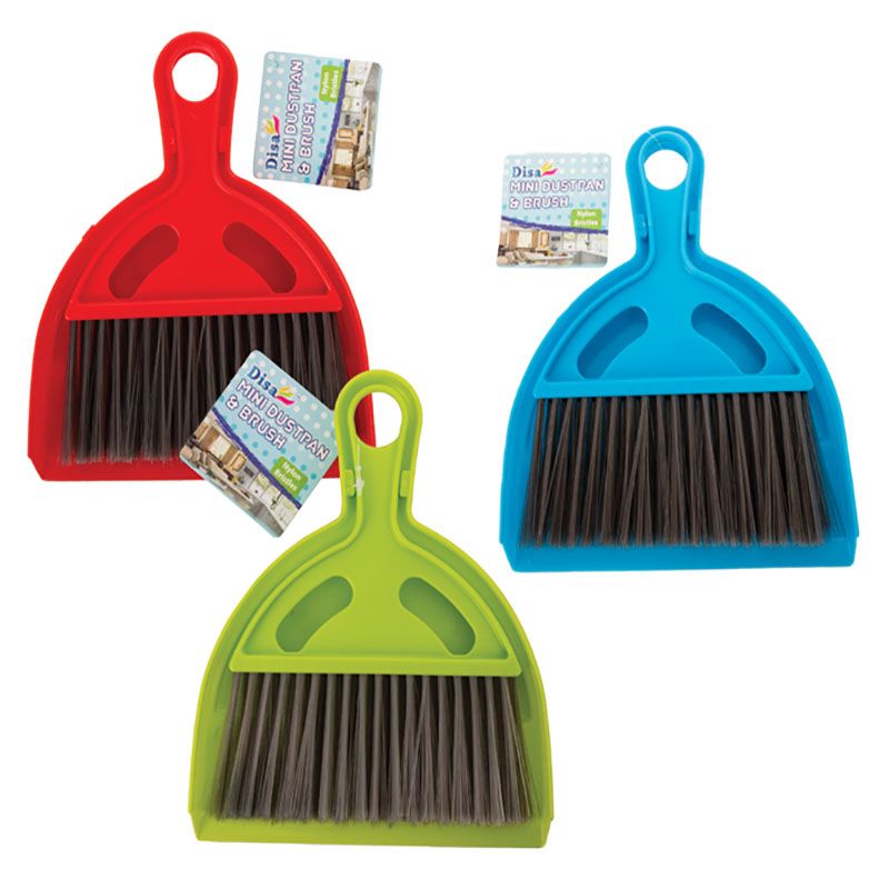 Bulk Pack x 6 Dustpan & Brush Set Mini - 21x16cm