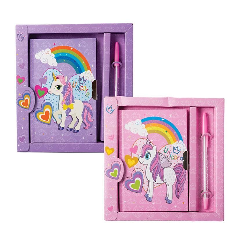 Novelty Unicorn Notebook With Pen - 19 x 18cm - 12 Pack