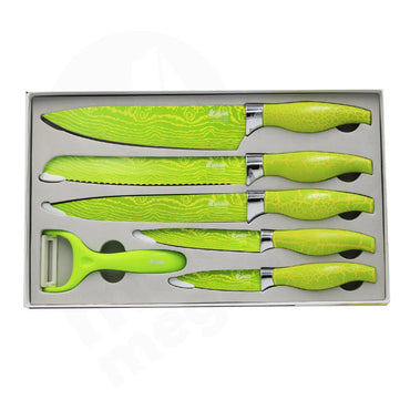 6 piece Condere Knife set with Non Stick Coating-Green