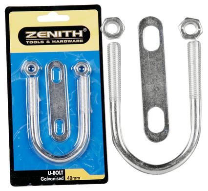 Galvanised U-Bolt - 40mm - 8 Pack