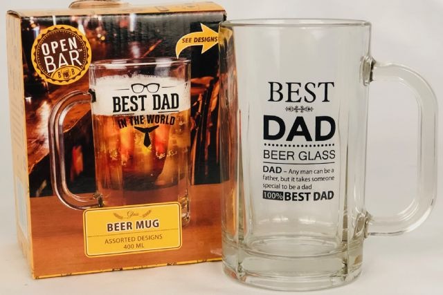 Best Dad Beer Mug Glass Dad Assorted - 400ml