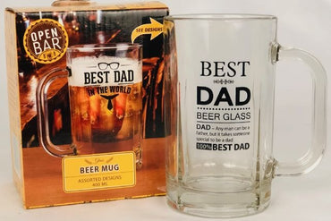Best Dad Beer Mug Glass Dad Assorted - 400ml