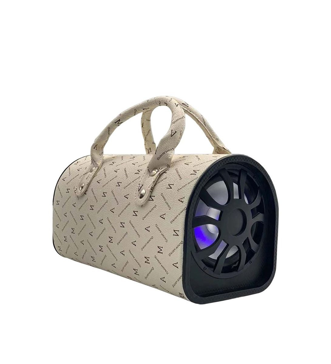 Rechargeable Handbag Wireless Bluetooth Speaker LED Karaoke Speaker - White