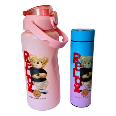 Water Bottle and Flask Set Themed Relax & Challenge