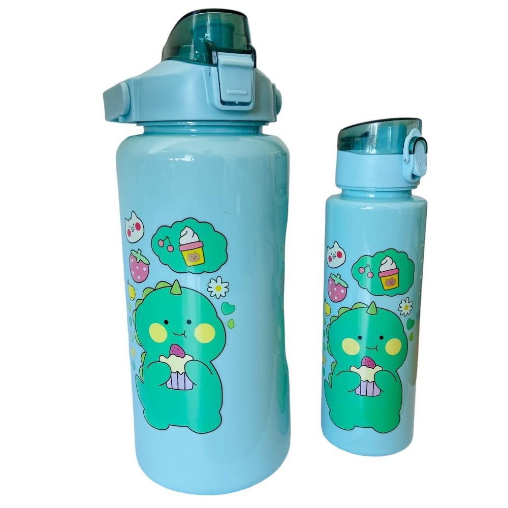 2lLeak-Proof, BPA-Free Dino Water Bottles