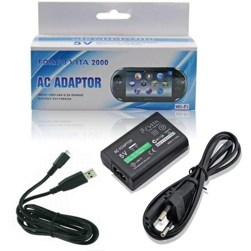 Charger Power Supply with Power Cord for PS Vita - Black