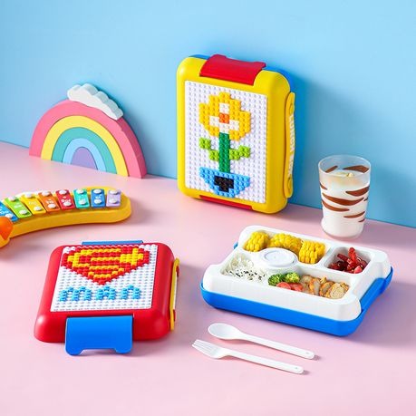 Novelty Kiddies Lunch Box with Cutlery Multi-Compartment DIY Lunch Box
