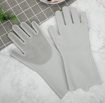 Magic Silicone Dish Scrubber Glove Dishwashing Gloves