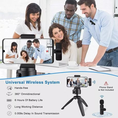 Wireless Lavalier Microphone - Compatible with iPhone/iPad