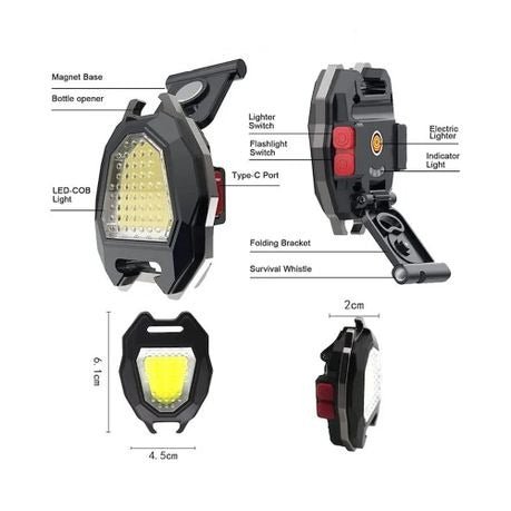 LED Rechargeable Multifunction Keychain Camping Light