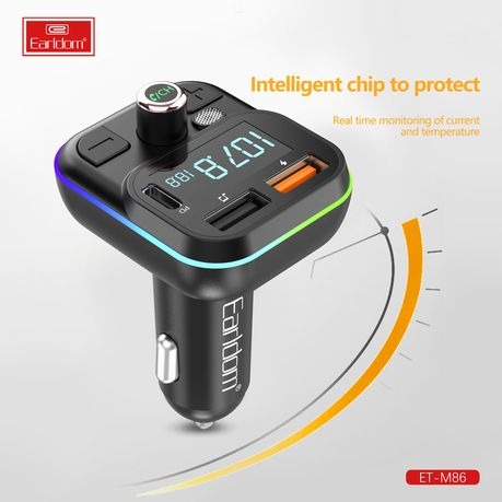 EARLDOM - ET-M86 - 3.1A - Wireless Car FM Transmitter / Modulator - Black