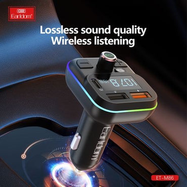 EARLDOM - ET-M86 - 3.1A - Wireless Car FM Transmitter / Modulator - Black
