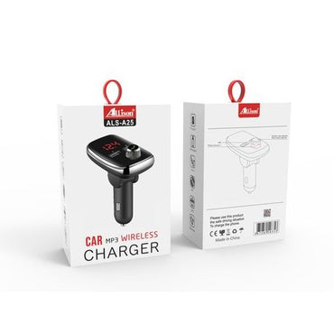 ALLISON - ALS-A25 - CAR MP3 Wireless Charger and FM Modulator - Black