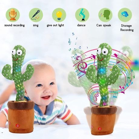 Dancing Cactus Baby Mimicking Recording Music Light Up Baby Interactive Toy