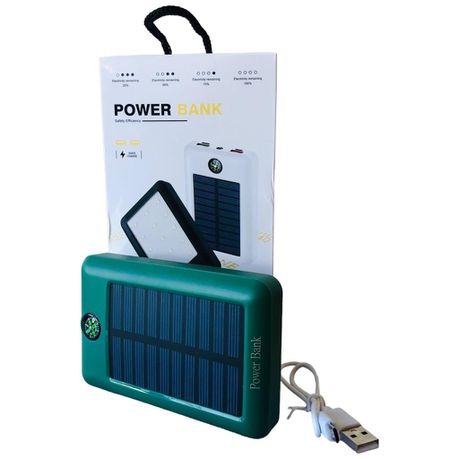 FB 10000mAh Solar Power Bank With LED Light - Green