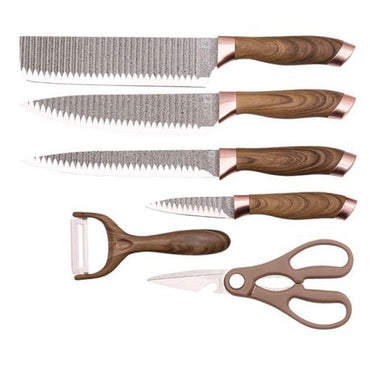 6 piece wood Condore grain handle Stainless steel kitchen knife set