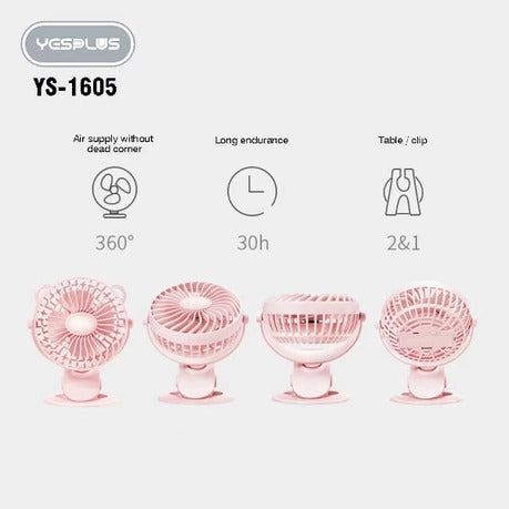 YesPlus - YS-1605 - Energy-Efficient Mini Clip-On Fan