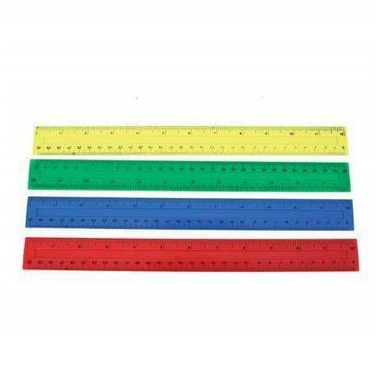 30cm Plastic Ruler Assorted Colours (Pack of 8)
