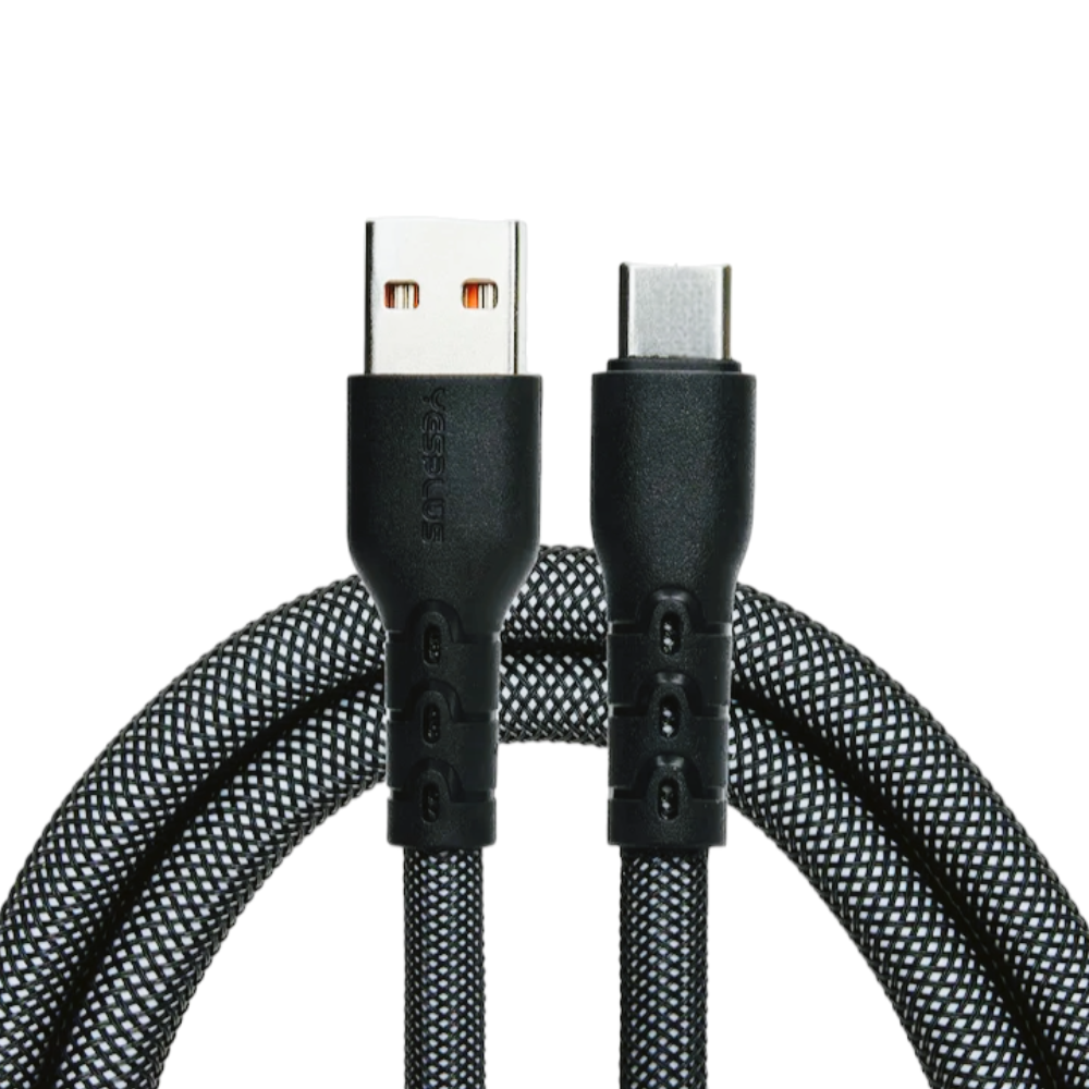 Yesplus USB to Type-C Cable - Black & Silver - 120w