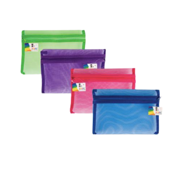SD Stationary - Mesh Pencil Case- Pack Of 4