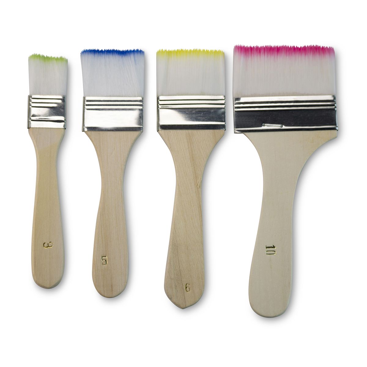 Khoki - Art & Craft - 4 Piece - Flat Brush Set - 3 Pack