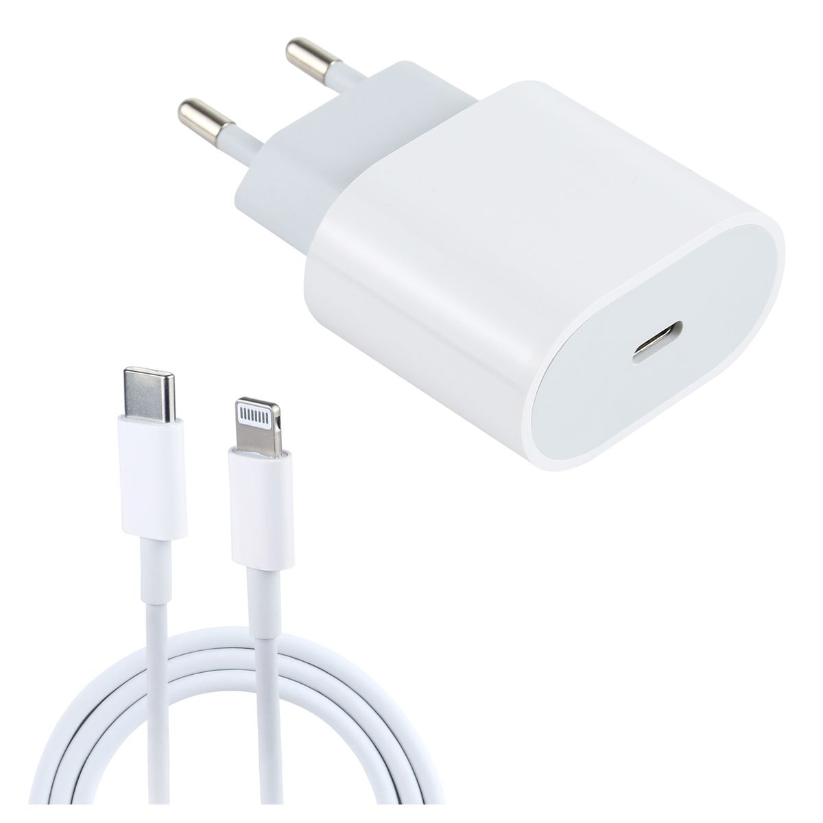 20W Fast Charging USB Type-C Adapter With USB Type-C to Lightning Cable