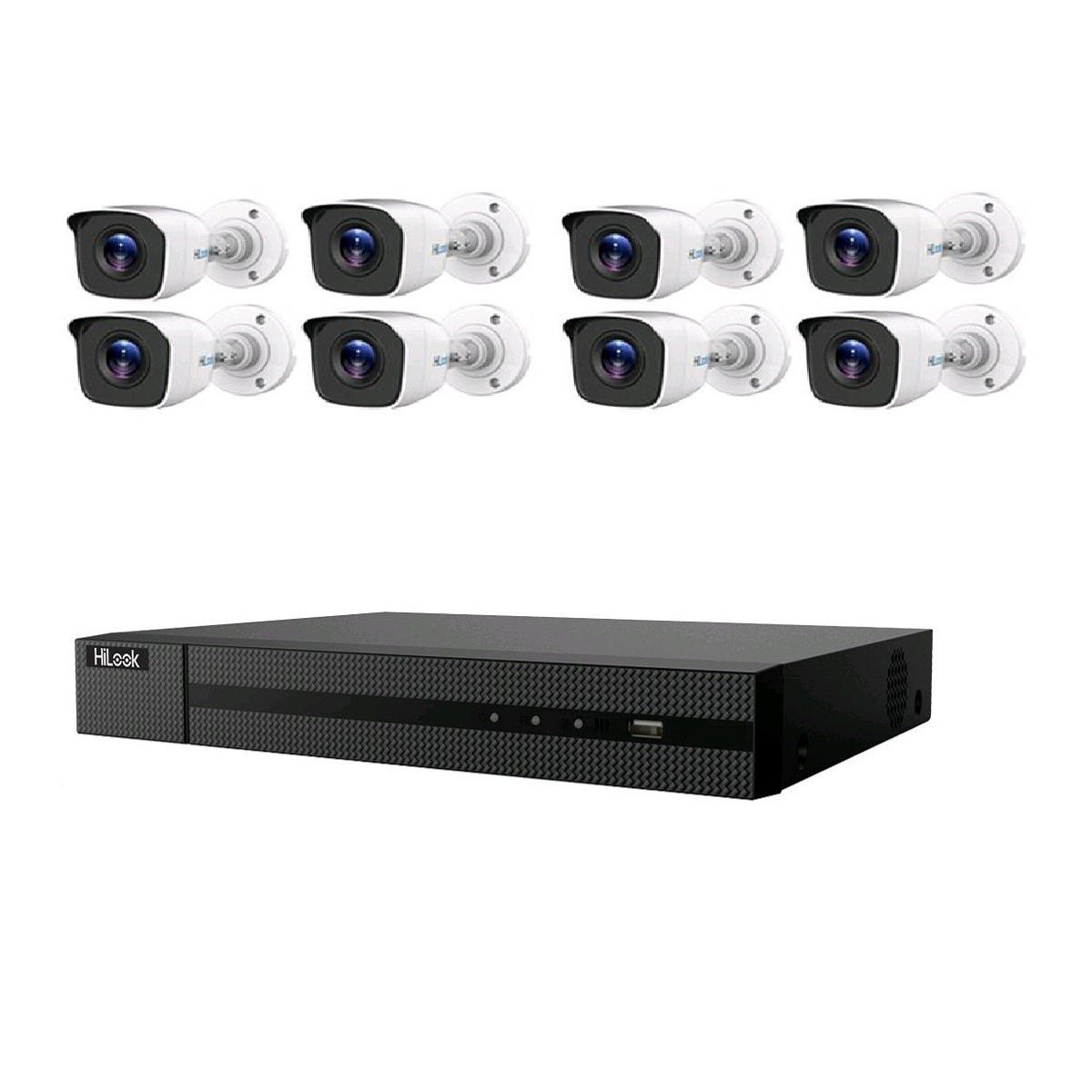 HiLook 8ch Turbo HD 720p with 2 Channel IP Hybrid DVR Kit - 1TB