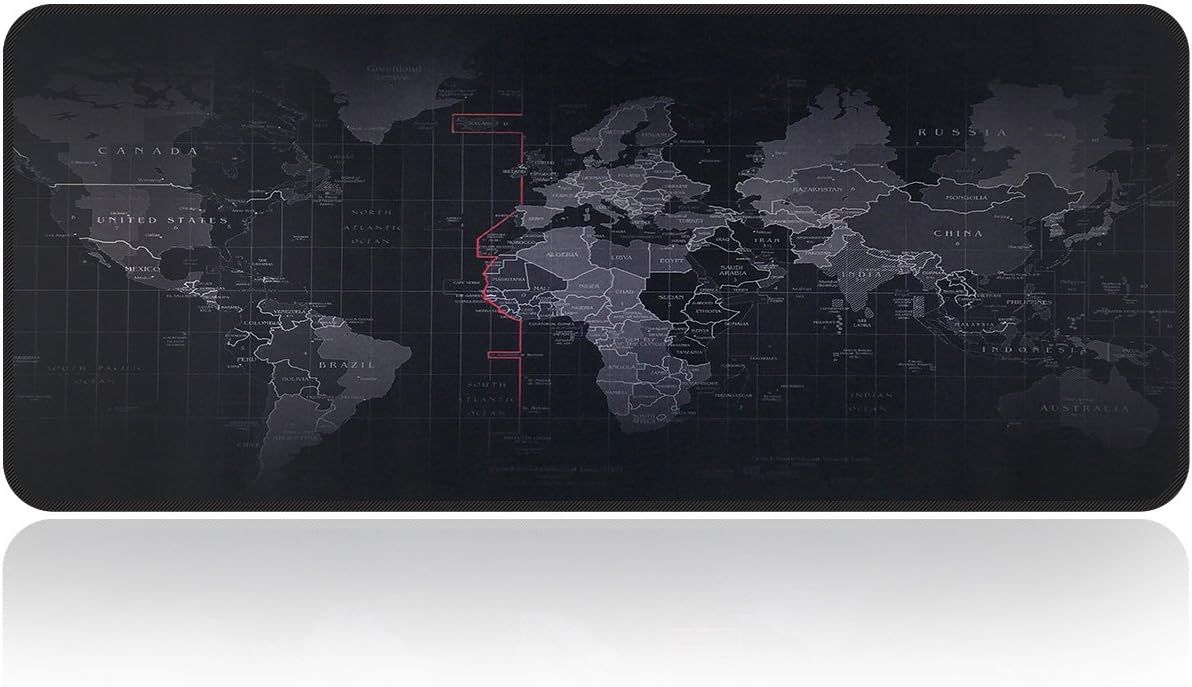 World Map Anti-Slip Extended Mouse Pad - Perfect for Work,travel and gaming