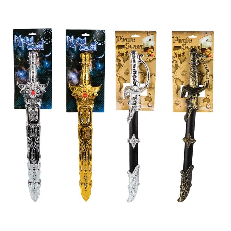 Boys Sword Playset - 2x Mystical Swords (51cm) & 2x Pirate Swords (51cm)