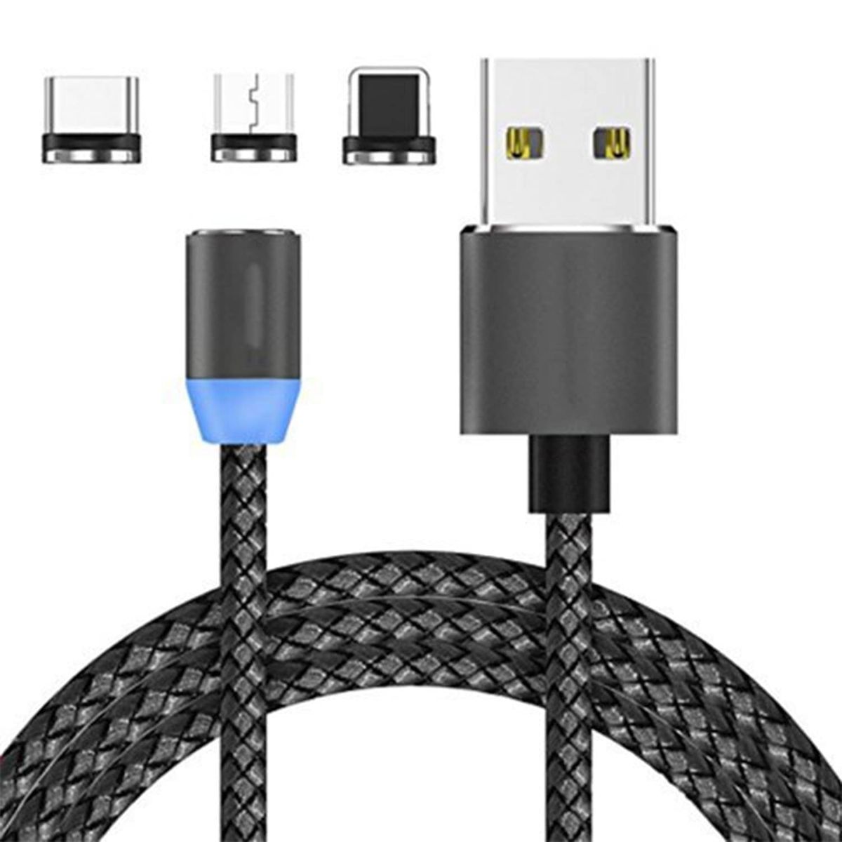 3-in-1 Magnetic USB Cable 3A FAST Charging Charger Phone Data Type-C