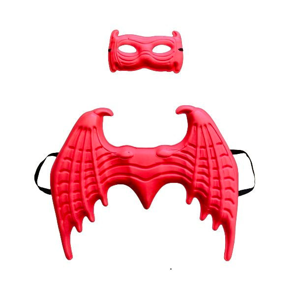 Dragon Dress Up Set for Kids - Wings & Mask - Red