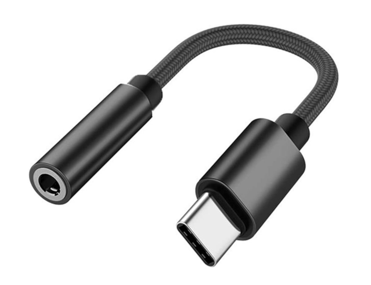 USB C to 3.5mm Stereo Audio Headphone Jack Adapter - Black