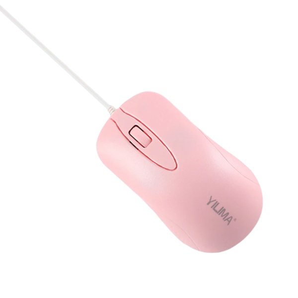 YILIMA - QS-101 - Optical Wired Mouse With An Antic Skid Roller - Pink