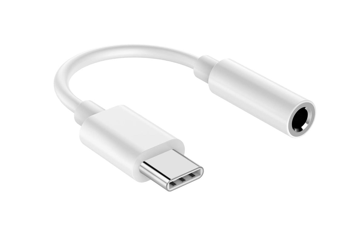 USB-C to 3.5mm Headphone Jack Adapter for Samsung Devices - White