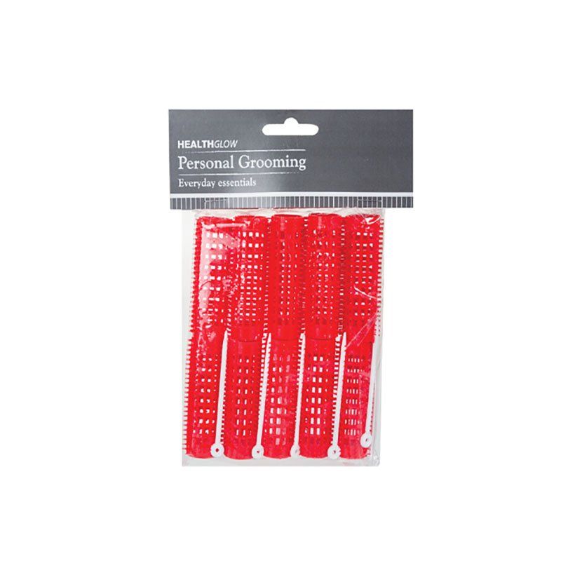 Bulk Pack x 6 Plastic Hair Curlers Small Red 10 Piece Per Pack