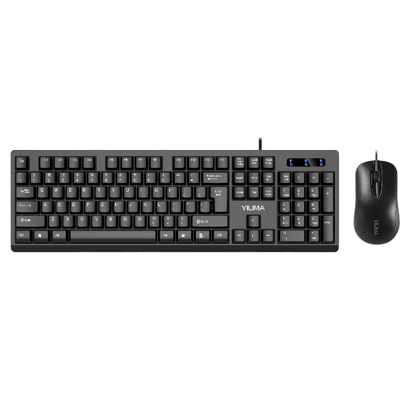 YILIMA - QS-601 - Wired Keyboard and Mouse Combo - Black