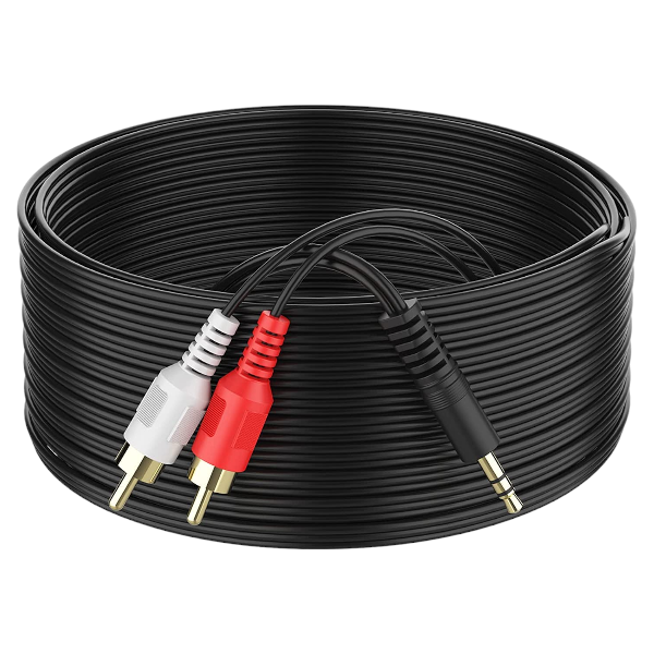 High Quality Audio Transmission 3.5MM AUX To 2 RCA Connector Cable - 10M