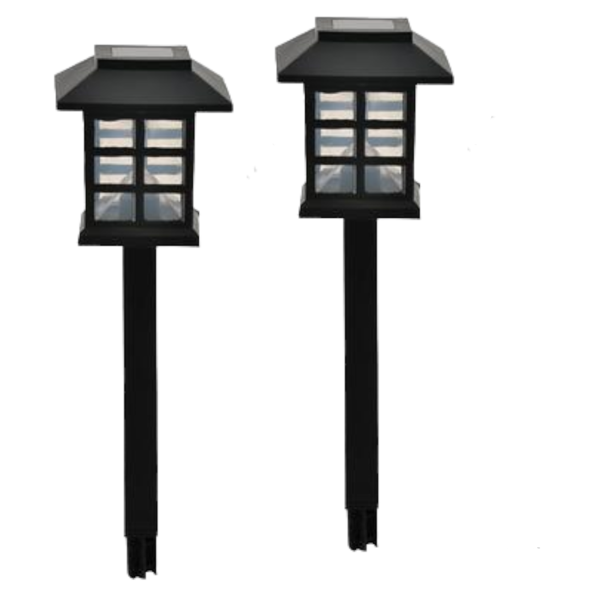 Solar Powered Outdoor Lantern (Spike) 2 Pieces Outdoor Luminaire 30c H