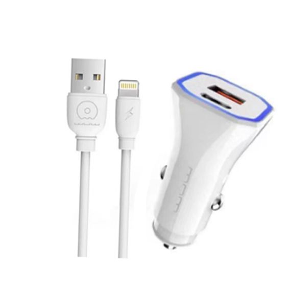 wuw Car Charger 12W PD+USB 2A fast charging With Lightning Cable T54