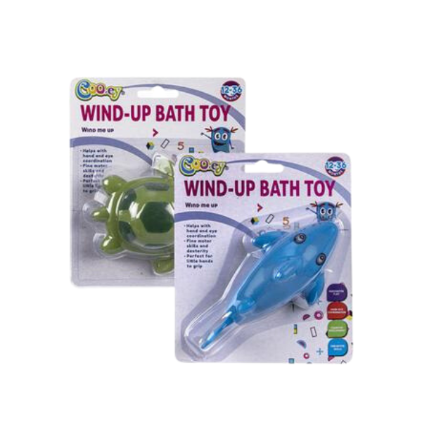 2 Pack Baby Bath Bud Vinyl Wind Up BathToy