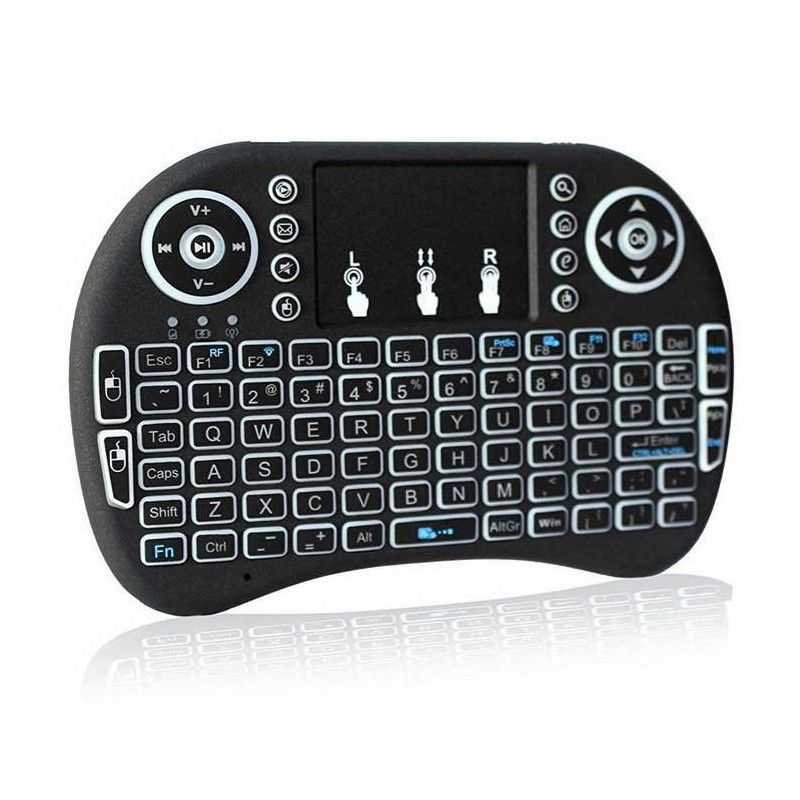 i8 Backlit Mini Wireless Keyboard With Touchpad Infrared Remote Control