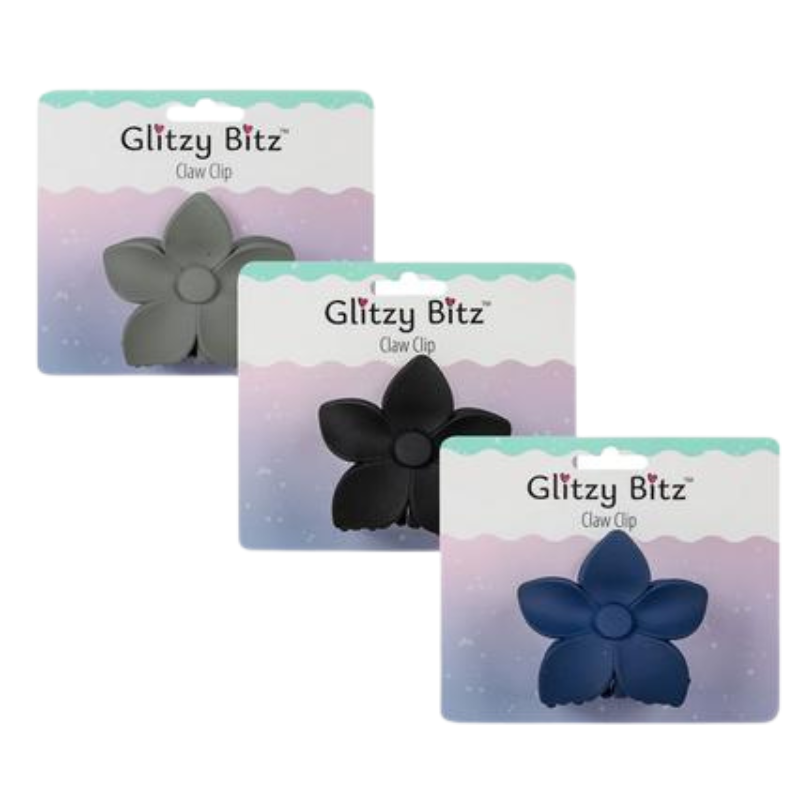 Pack Of 3 Hair Claw Clip Flower