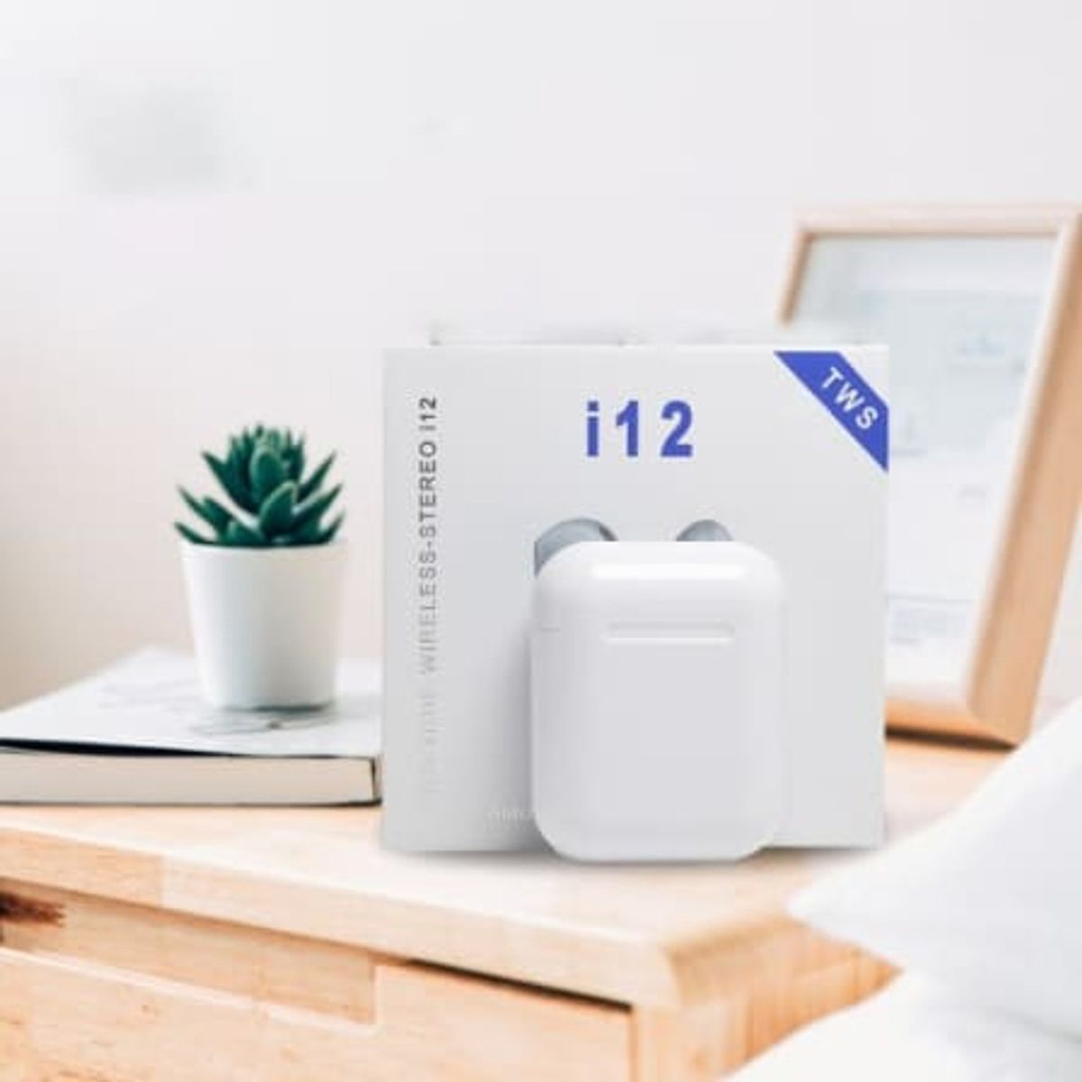 super quality Wireless Earphones Earbuds with Charging Case i12 Pods- whie