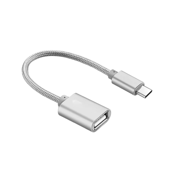 KIN - KY-168 - Micro OTG Cable with Metal Shell - Silver