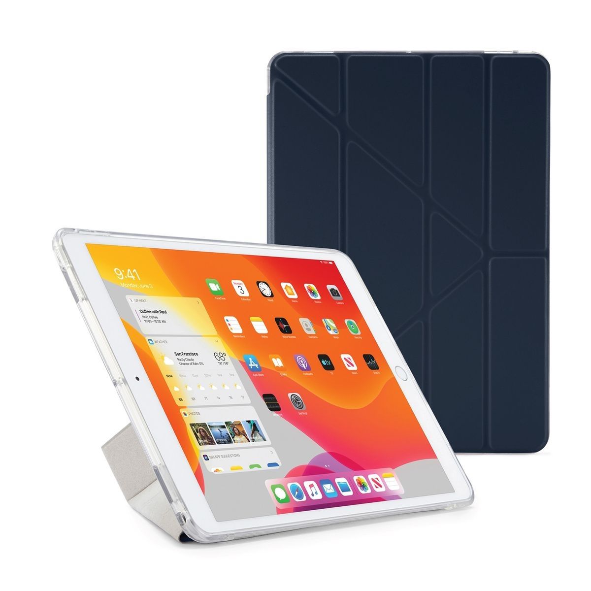 blue Origami Flip Cover & Stand Compatible With iPad Air 10.9" (4th & 5th Gen)