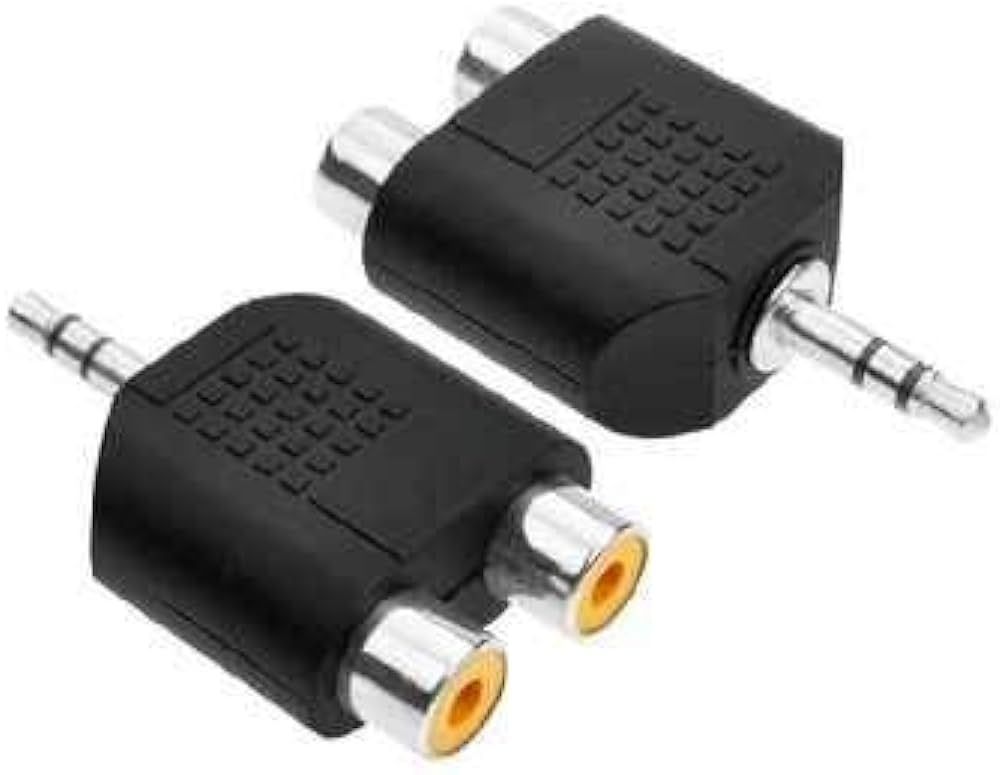 3.5MM (Male) TO 2 RCA( Female) Adapter PACK FOR 2